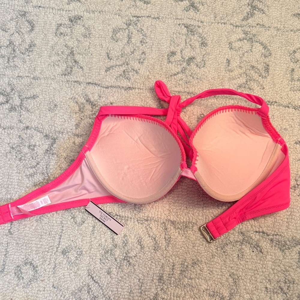 Victoria's Secret “the Gorgeous” Neon Pink Bikini top - Picture 3 of 3